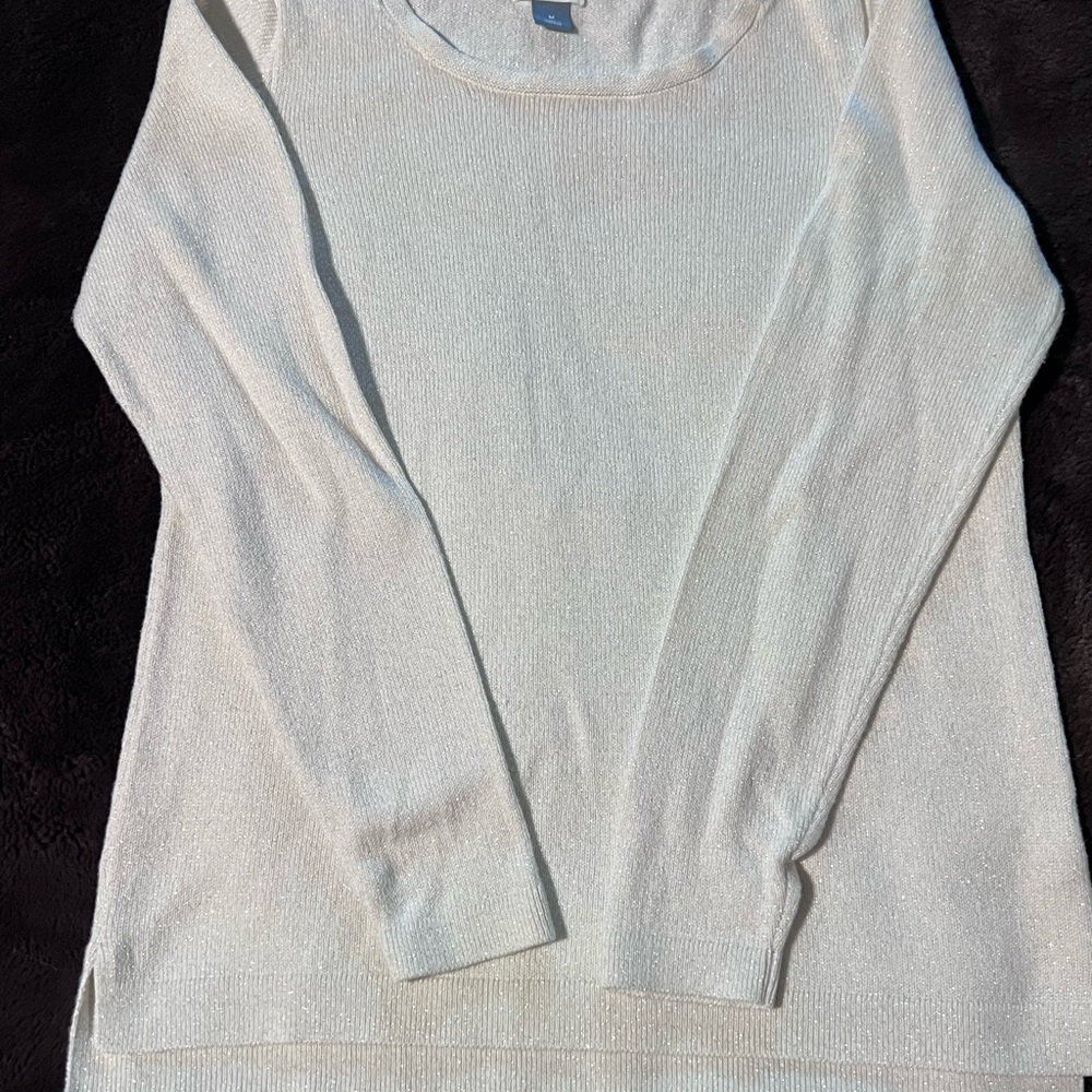 Old Navy Shimmering Cream Long Sleeve Top